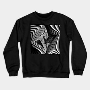 Trippy Line Art Generation Black and White Crewneck Sweatshirt